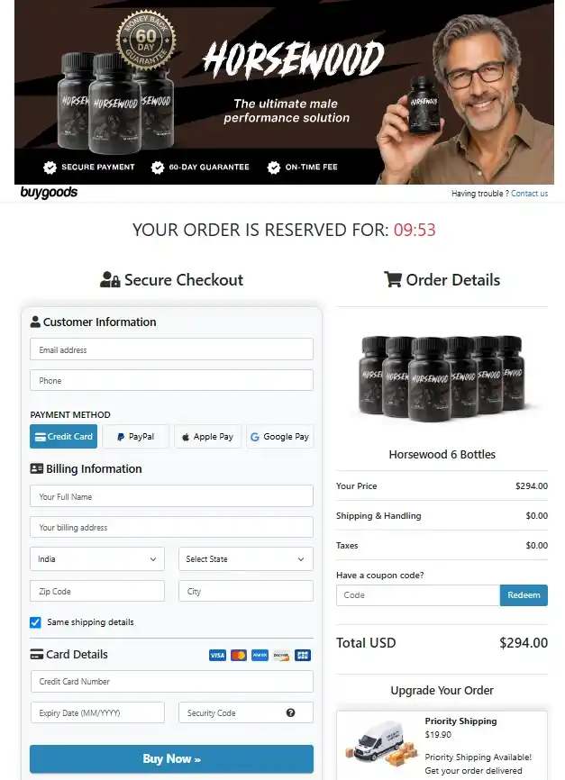 HorseWood Secure Order Page — Checkout