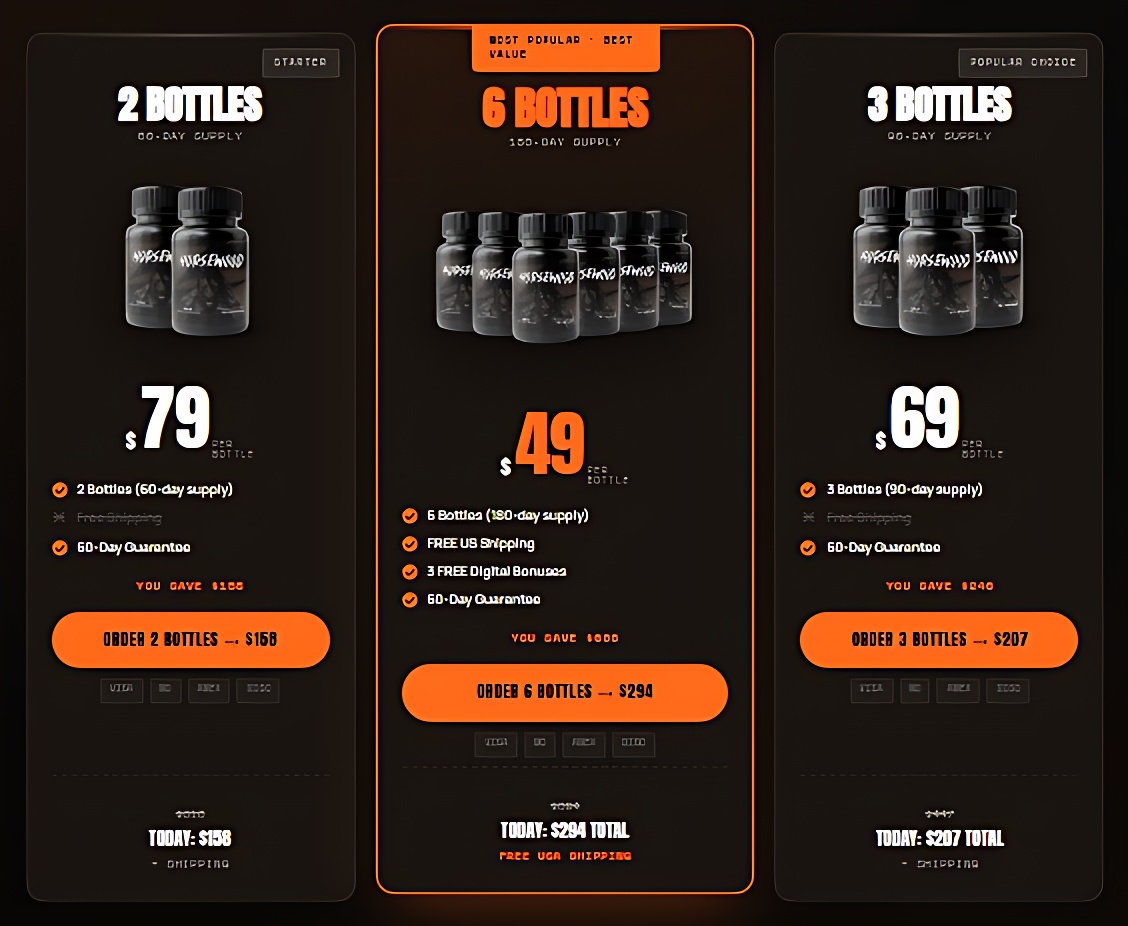 HorseWood Pricing — 1, 3 or 6 Bottle Packages